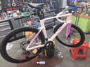 瑞豹SPARK SPORT自行車(chē)公路車(chē)公路自行車(chē)成人公路車(chē)自行車(chē)電子變速 貝殼白粉 PES邁金電變 碳輪 L|身高180-185cm 曬單實(shí)拍圖