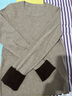 pusumede撞色針織衫女設計感百搭拼接袖口修身內搭打底毛衣上衣冬 卡其拼咖 M 曬單實(shí)拍圖