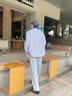 名創(chuàng  )優(yōu)品（MINISO）重磅牛津紡襯衫男豎條紋顯瘦春秋季日常休閑抗皺免燙翻領(lǐng)襯衣男士 【牛津紡條紋長(cháng)袖】藍白條 60棉40%滌綸 L 175 (30天質(zhì)量問(wèn)題全額退) 曬單實(shí)拍圖