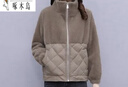 啄木鳥(niǎo)（TUCANO）2025年秋冬季新款羊羔毛女士短款棉衣外套百搭休閑小香風(fēng)棉服媽m 咖啡色 XL 120-130斤 曬單實(shí)拍圖