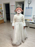女童晚禮服女孩冬季加厚生日公主裙兒童花童婚禮主持人鋼琴演出服 202香檳色夾棉【送水滴皇冠】 140 【建議46-55斤】 曬單實(shí)拍圖