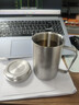 金鑰匙（GOLDEN KEY）304不銹鋼帶蓋雙層隔熱水杯500ml茶杯防燙男女辦公杯GK-SB500G-Z 曬單實(shí)拍圖