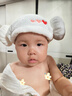 JCZS德國品牌嬰兒童干發(fā)帽吸水2025新款小月齡寶寶速干包頭巾女童洗頭 A類(lèi)母嬰級品質(zhì)【寶寶款】-白色心心(適合0 曬單實(shí)拍圖