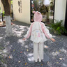G.DUCKKIDS小黃鴨女童外套春秋洋氣一歲寶寶衣服兒童裝小女孩夾克連帽上衣 粉色 120 cm 曬單實(shí)拍圖