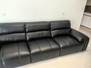 顧家家居（KUKA）輕奢風(fēng)沙發(fā)1381【舒適版】堅韌耐磨頭層牛皮騎士黑3.01m大三人位 曬單實(shí)拍圖