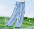 真維斯女童夏裝套裝2025新款女孩夏季短袖中大童衣服兒童夏裝天絲牛仔褲 【兩件套】白色(藍粉花)淺藍 130 曬單實(shí)拍圖