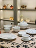 心賞善物景德鎮(zhèn)高白瓷玲瓏釉下彩餐具碗盤套裝家用高檔輕奢禮盒中式風(fēng) 【禮盒裝】蒲公英10人食豪華 70頭 曬單實(shí)拍圖