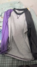 唐獅（TonLion）男童純棉長(cháng)袖T恤春秋哈梭鴛鴦袖上衣中大童撞色打底衫 灰紫 160 曬單實(shí)拍圖