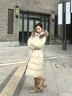 雪中飛狐貍毛領(lǐng)連帽長(cháng)款羽絨服女25新款加厚收腰顯瘦90絨外套冬季米色M 曬單實(shí)拍圖
