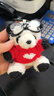 OIMG飛行員熊貓可愛(ài)玩偶毛絨掛件鑰匙扣包包掛飾送男女生生日禮物 紅色愛(ài)心毛衣熊貓 11cm 曬單實(shí)拍圖
