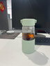 北鼎（Buydeem）茶水分離玻璃水杯高顏值車(chē)載便攜隨手杯辦公室泡茶杯淺衫綠470ml 曬單實(shí)拍圖