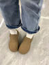 依思 Q（exull）加絨厚底勃肯鞋女2025秋冬韓版百搭增高棉拖鞋女一腳蹬軟底休閑鞋 卡其色-日常百搭 37 曬單實(shí)拍圖