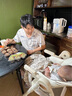 mommark寶寶餐椅尿布臺可坐躺兒童椅子學(xué)坐椅吃飯桌椅0-6歲 8合1養娃神器 【輕奢款】白P（萬(wàn)向輕音輪） 曬單實(shí)拍圖