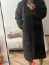 鴨鴨（YAYA）極寒羽絨服女厚款冬季連帽長款過膝加厚防寒東北外套【充絨320g】 黑色（帽子可拆卸） M 160 曬單實(shí)拍圖