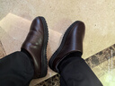 于系男士棉拖鞋冬季冬天室內家居家用軟底加厚毛毛絨拖鞋保暖防水防滑 男棕色皮拖鞋 42 曬單實(shí)拍圖