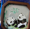 大熊貓錦繡織造府蜀繡雙面熊貓刺繡擺件中國特色禮物送老外出國禮品成都伴手禮紀念 迎春梅熊貓（四川成都發(fā)貨） 曬單實(shí)拍圖