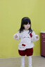 幼歌（YOUGE）嬰幼兒冬季新款加絨保暖衛衣甜美花苞褲女寶寶元氣套裝 米白衛衣 100 cm 曬單實(shí)拍圖