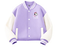 史努比（SNOOPY）童裝兒童外套男女童學(xué)院風(fēng)棒球服夾克 紫色/2個(gè)蝴蝶結努比 140 曬單實(shí)拍圖