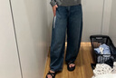 優(yōu)衣庫女裝男裝寬松廓形牛仔褲/彎刀鐮刀褲子25秋冬新款479000 67 海藍色 25 /160/64A 曬單實拍圖