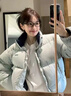 蕓蕁羽絨服女短款藍色立領(lǐng)冬潮牌寬松情侶韓版面包服外套冬季 奶藍色【加厚高品版】 S 80-120斤 曬單實(shí)拍圖