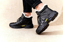 千紙鶴（Q ZHIHE）奢侈品男鞋冬季棉鞋加厚加絨保暖男棉靴高幫皮鞋男真皮雪地靴子男 黑色加絨保暖 40 【標準皮鞋碼】 曬單實(shí)拍圖
