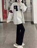 棠暖藏青色微喇叭褲女春秋季高腰顯瘦瑜伽運動(dòng)褲2025年新款休閑衛褲子 黑色常規款 S 80-95斤 曬單實(shí)拍圖