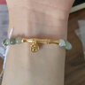 周六福（ZLF）  金鑲玉手鏈女足金竹節大吉大利和田青玉手串禮物 大吉大利手鏈17cm 金重約0.67-0.8g 曬單實(shí)拍圖
