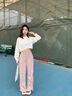 SIINSIIN傘兵褲女秋季褲子加絨休閑運動(dòng)褲沖鋒登山褲速干工裝褲 【加絨款-常規】輕盈粉 （建議身高161-167cm） M （100斤-120斤） 曬單實(shí)拍圖