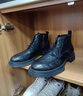 Walker Shop馬丁靴男【甄選頭層牛皮】2025新款真皮拉鏈短靴加絨商務(wù)工裝靴 黑色 40 （皮鞋碼） 曬單實(shí)拍圖
