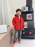 G.DUCKKIDS男童羽絨服冬季2025新年衣服兒童拜年服寶寶冬裝加厚過(guò)年紅色外套 紅色 黑帽羽絨服 120 (L) - 曬單實(shí)拍圖