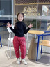 G.DUCKKIDS童裝女童羽絨褲冬季外穿兒童褲子女大童加厚白鴨絨過冬運動長褲 酒紅色 110 建議100-110cm4-5歲cm 曬單實拍圖