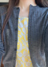優(yōu)衣庫(kù)女裝精紡美利奴羊毛羅紋圓領(lǐng)針織短開衫/25秋冬新款478336 07 青灰色 L /160/88A 曬單實(shí)拍圖