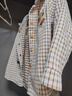 雷姆汀男童外套春裝中大格子襯衫長(cháng)袖男孩休閑春裝 淺棕色 格子外套 130 建議身高120-130厘米 曬單實(shí)拍圖