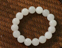 九帛和田玉手串羊脂玉白玉圓珠女生玉首飾手鏈禮物女手串珠寶 直徑約8mm*23粒 曬單實(shí)拍圖