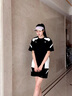 川崎（KAWASAKI）羽毛球服套裝男女速干透氣上衣短袖t恤T專(zhuān)業(yè)運動(dòng)服裝休閑短褲下裝 【黑色-中性套裝】穿越星河系列 L 曬單實(shí)拍圖