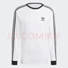 阿迪達斯 （adidas）三葉草系列 男 3-STRIPES LS T 長(cháng)袖 IA4879 白色  S  曬單實(shí)拍圖