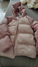 拉比兒童羽絨服連帽外套冬季保暖防風(fēng)輕薄男女童長(cháng)袖上衣 玫瑰紅130 曬單實(shí)拍圖