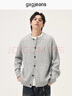 gxgjeans男裝 多色絞花毛衣含羊毛休閑保暖針織衫外套男25秋新品 灰色 M (170) 曬單實(shí)拍圖