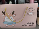 園洲綠恒溫杯暖暖加熱杯墊馬克杯生日禮物女生伴手禮教師節禮物送女老師 麋鹿粉暖暖杯加熱杯墊+勺子+禮盒 曬單實(shí)拍圖