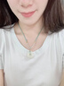 中國黃金（CHINA GOLD）平安扣和田玉吊墜女足金轉運珠玉掛墜吊墜三八節女神禮物送女友 平安扣和田玉項鏈-金珠款 曬單實(shí)拍圖