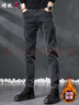 增致牛仔（zengzhi）加絨加厚高端男士牛仔褲男2025秋冬新款修身小直筒休閑潮牌褲子男 曬單實(shí)拍圖