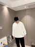 倉石一樹(shù)潮牌美式復古亨利領(lǐng)長(cháng)袖T恤男春秋季圓領(lǐng)衛衣男士亨利衫 白色 L 曬單實(shí)拍圖