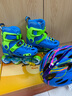 樂(lè )秀（ROADSHOW）輪滑鞋兒童溜冰鞋男女旱冰鞋滑冰鞋套裝6-18歲可調RX1S直排輪 藍綠3D護具套裝 M 中碼(32-35適合4-7歲) 曬單實(shí)拍圖