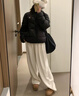 耐克女子防風(fēng)羽絨服連帽夾克冬季保暖印花防潑水外套NIKE DQ5904 010黑/黑/白 M 曬單實(shí)拍圖