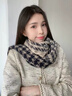 CinvaiKrose圣誕節禮物千鳥(niǎo)格圍巾女2025新款秋冬季高級感圍脖披肩生日送女生 藏藍色【節日送禮可代寫(xiě)心意賀卡】 曬單實(shí)拍圖