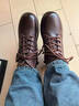 JWNM真皮馬丁靴女2025秋冬新款加絨系帶側拉鏈平底軟底休閑舒適短靴女 棕色皮里單鞋女款 (標準尺碼) 36 曬單實(shí)拍圖