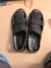 西域駱駝（VANCAMEL）處理斷碼真皮包頭涼鞋手工縫線(xiàn)牛筋底涉水男士沙灘鞋 A82060黑色 45  收藏送襪子 曬單實(shí)拍圖