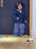 幼歌（YOUGE）嬰幼兒萌趣保暖寬松連帽外套舒適柔軟細膩不掉色牛仔衣 牛仔藍 100 cm 曬單實(shí)拍圖