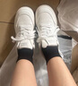 啄木鳥(niǎo)2026新款夏秋季小白鞋女休閑百搭運動(dòng)鞋圓頭配裙子透氣平底板鞋 白色 37 曬單實(shí)拍圖