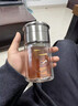 GPHF日本高檔茶水分離泡茶杯男女迷你雙層隔熱玻璃杯過(guò)濾便攜簡(jiǎn)約水杯 升級款鋼本色200ml送杯套杯刷 曬單實(shí)拍圖